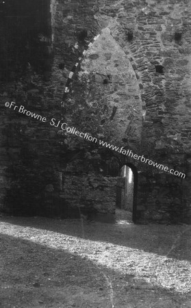 DUNBRODY ABBEY BLOCKED OF ARCHWAY OF COLOURED STONE OF N.AISLE